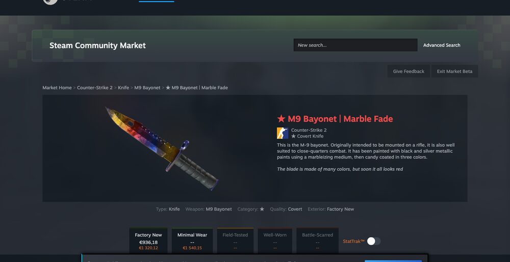 Steam Community Market — listings, order book and median-price history