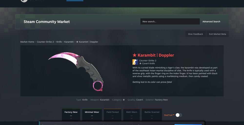 Steam Community Market — listings, order book and median-price history