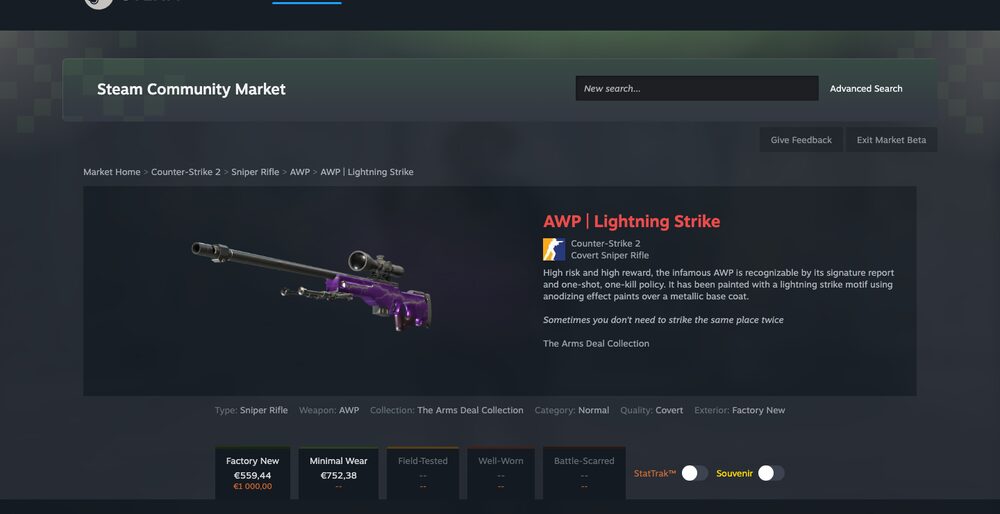 Steam Community Market listings and order book